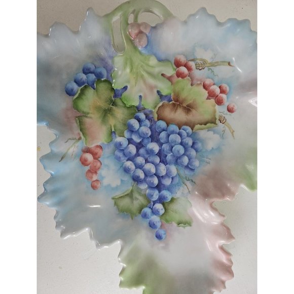 Gerold Porzellan Bavaria 13.5" Grapes  Leaves Serving Platter West Germany - Picture 3 of 5